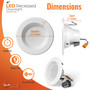 Sunlake Lighting 4" inch LED recessed downlight smooth depth 2.86" inches, height 5.35 inches
