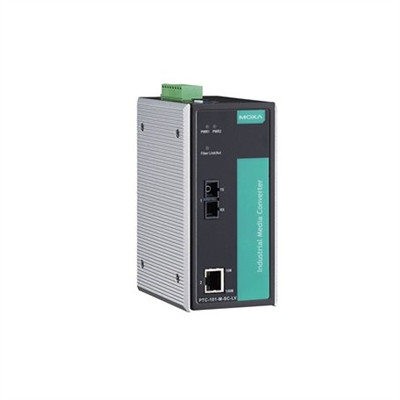 Moxa PTC-101-M-SC-LV Ethernet-to-Fiber Media Converter