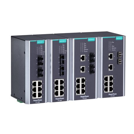 Moxa PT-508-SS-SC-48 IEC 61850-3 managed DIN-rail Ethernet switch
