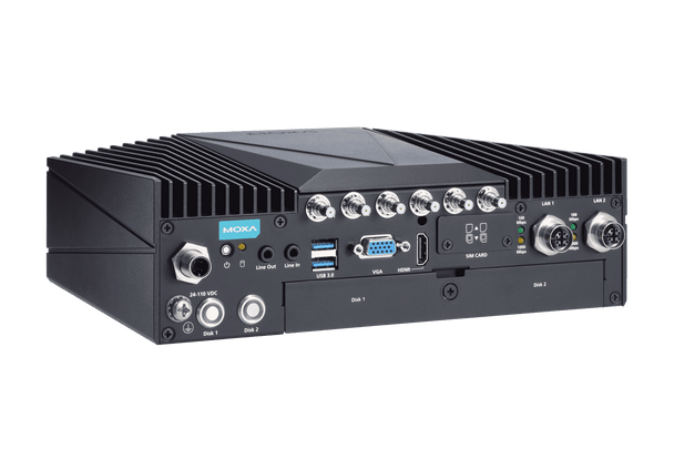 Moxa V2406C-KL1-CT-T Intel 7th Gen Celeron 3965U railway computer with isolation power