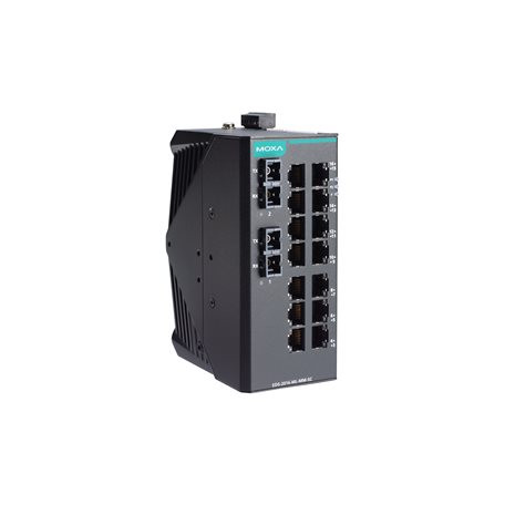 Moxa EDS-2016-ML-MM-SC Unmanaged Ethernet switch with SC connectors, -10 to 60°C operating temperature