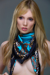 Jessica B - Teal Neck Scarf - 75 Images