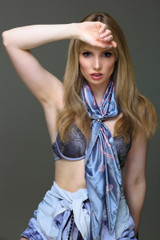 Jessica B - Silver Neck Scarf - 40 Images