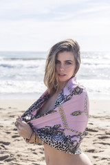 Lemon in a Pink Scarf on the Beach - 48 Images