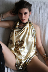 Lemon in Body Harness & Gold Scarf - 59 Images