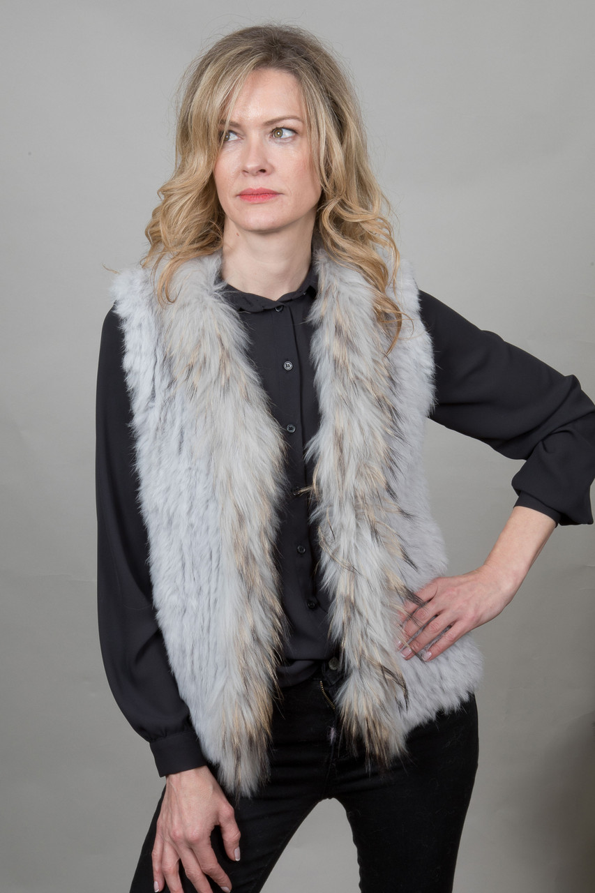 Grey gilet sales faux fur