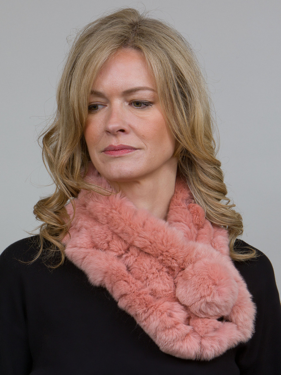 S fuzzy scarf THEREDTHREAD ピンク Pink Bellringer Fur Scarf RFS12A-06 - City Cows