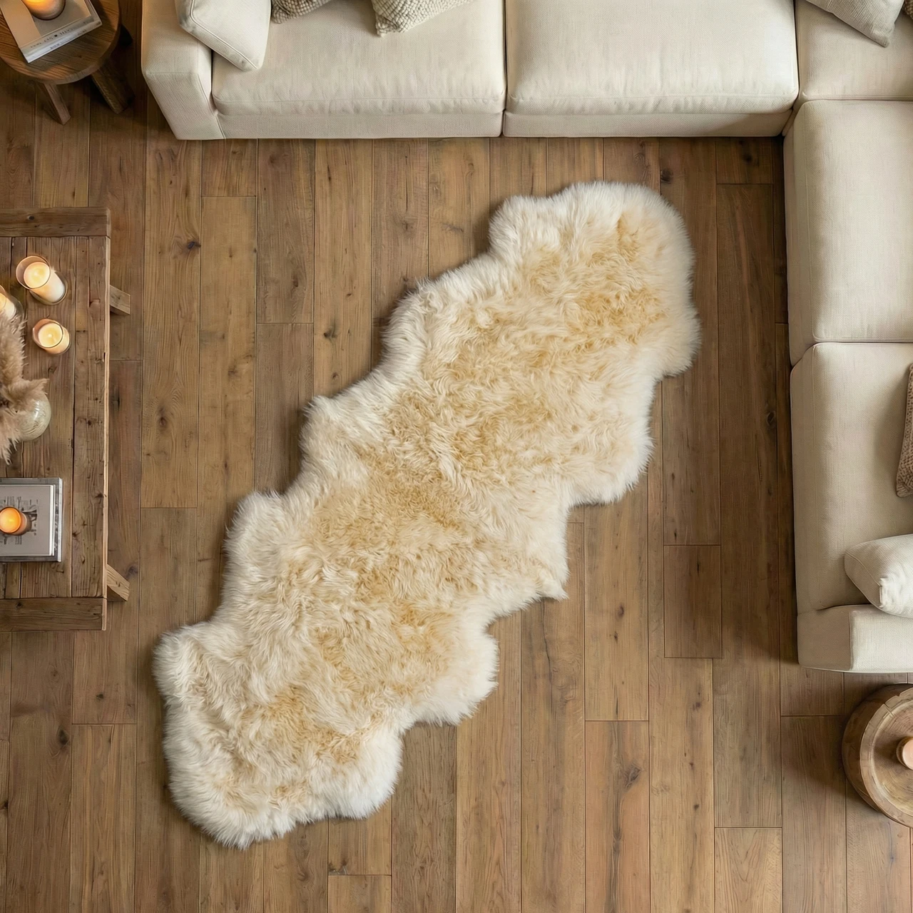 Shearling Champagne Rug Champagne Double Sheepskin Rug - SDCHAMP - City Cows