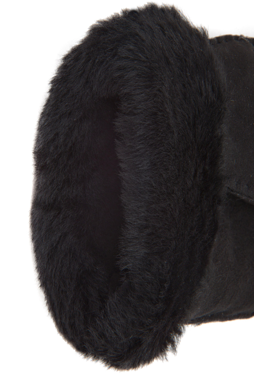 Women's Sheepskin Gloves in Black City Cows