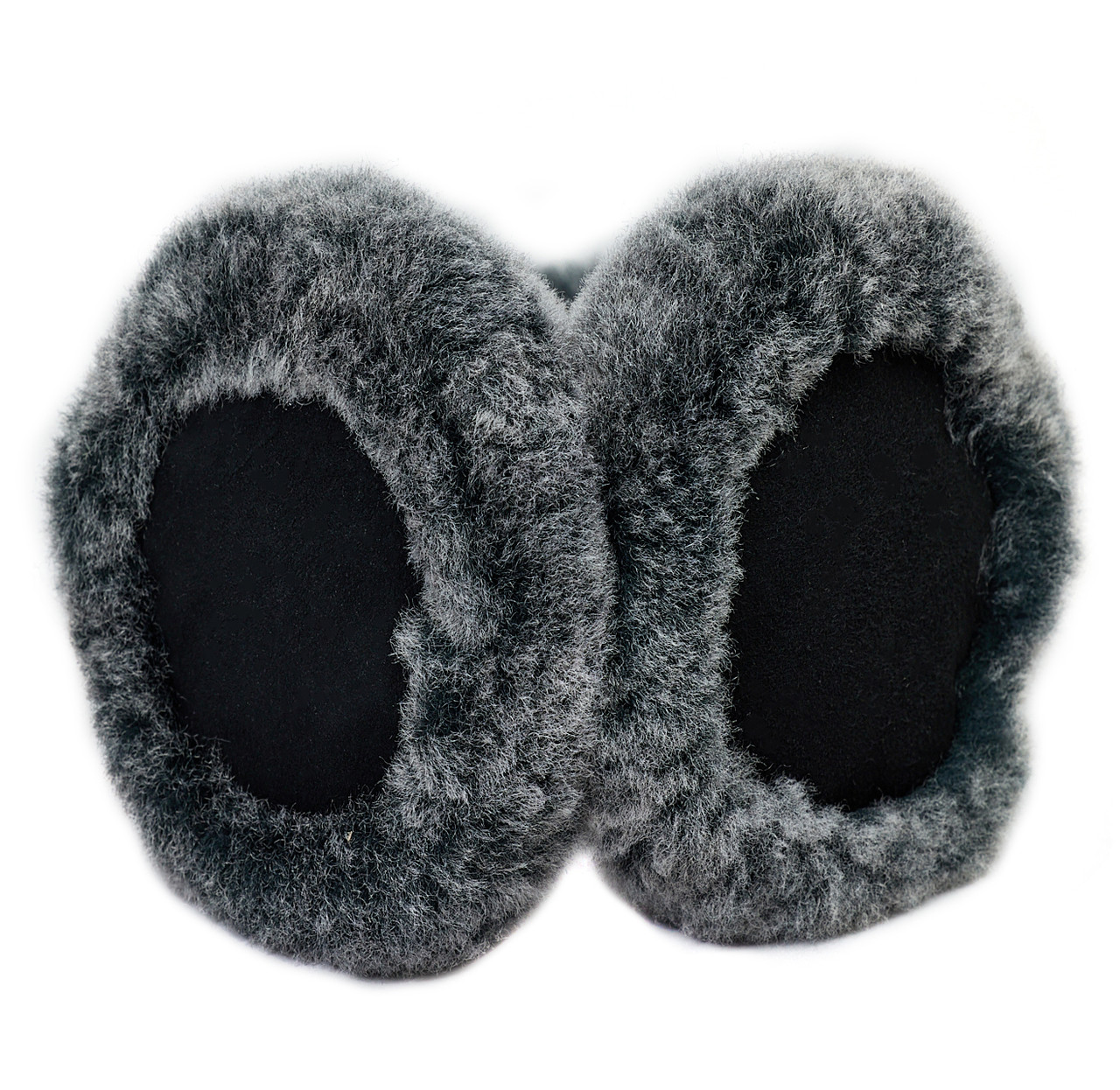 Sheepskin Earmuffs in Black Tip City Cows