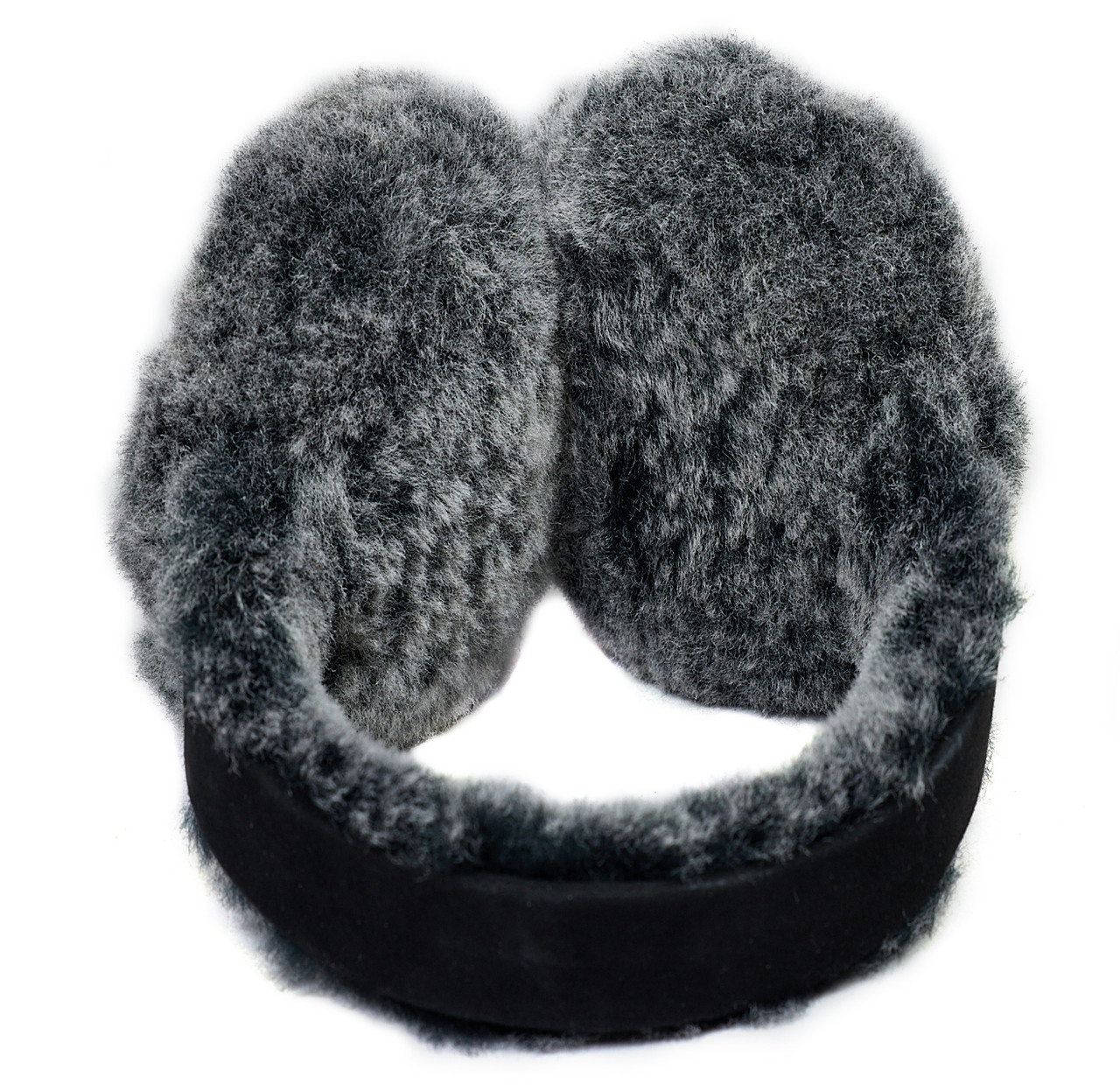 Sheepskin Earmuffs in Black Tip City Cows