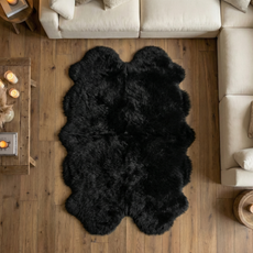 Black Quad Sheepskin Rug (195 x 115 cm) - QBLACK
