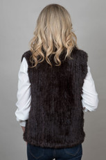 Short Chocolate Brown Rabbit and Fox Fur Gilet Short Chocolate Brown Rabbit and Fox Fur Gilet
