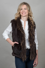 Short Chocolate Brown Rabbit and Fox Fur Gilet Short Chocolate Brown Rabbit and Fox Fur Gilet