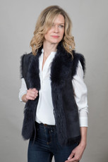 Toscana Sheepskin Gilet in Navy (