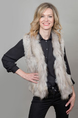 Short Stone Rabbit and Fox Fur Gilet