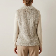 Short Stone Rabbit and Fox Fur Gilet  FF46A-12