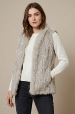 Short Stone Rabbit and Fox Fur Gilet  FF46A-12