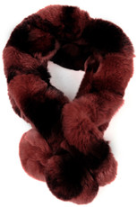 Dark Pink and Brown Bellringer Fur Scarf RFS12A-08