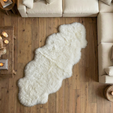 White/Ivory Double Sheepskin Rug - SD02