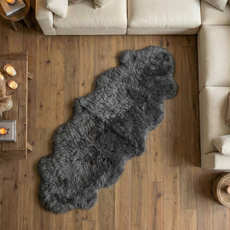 Mid Grey Double Sheepskin Rug - SDMG