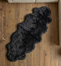 Dark Grey Double Sheepskin Rug - SDDG