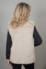 Mid Faux Fur Gilet in Stone