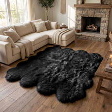 Black Octo Sheepskin Rug - OCTOBLACK