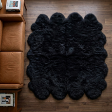 Black Octo Sheepskin Rug - OCTOBLACK