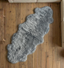 Silver Grey Double Sheepskin Rug - SDSILVERGREY