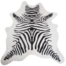 Zebra Print Cowhide Rug