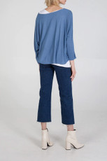 Double Layer Summer Top with Necklace in Denim