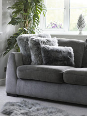 Natural Sheepskin Cushion - Grey