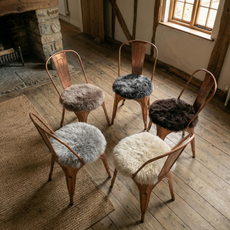 Round Sheepskin Chair Pad - Light Brown
