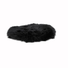 Round Sheepskin Chair Pad - Black