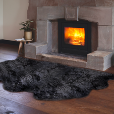 Dark Grey Triple Sheepskin Rug