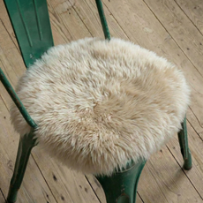 Round Sheepskin Chair Pad - OYSTER