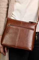 Brown leather cross body bag