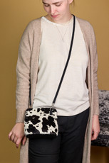 Cowhide cross body bag
