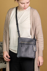 Royal Blue Leather Crossbody Buckle Bag 