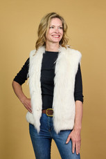Short White Rabbit and Fox Fur Gilet