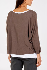 Double Layer Summer Top with Necklace in Chocolate