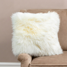 TWO Small White Sheepskin Cushions - DEAL