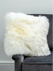 TWO Large White Sheepskin Cushions - DEAL