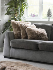 THREE Small Light Brown Sheepskin Cushions - DEAL