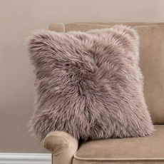 FOUR Large Light Brown Sheepskin Cushions - DEAL