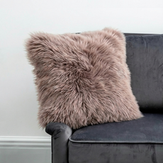 FOUR Small Light Brown Sheepskin Cushions - DEAL