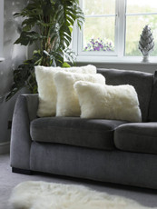 FOUR Large White Sheepskin Cushions - DEAL