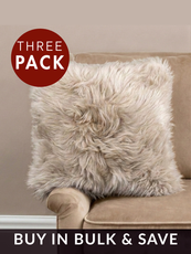 THREE  Large Oyster Sheepskin Cushions - DEAL