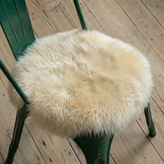 Round Sheepskin Chair Pad - Champagne